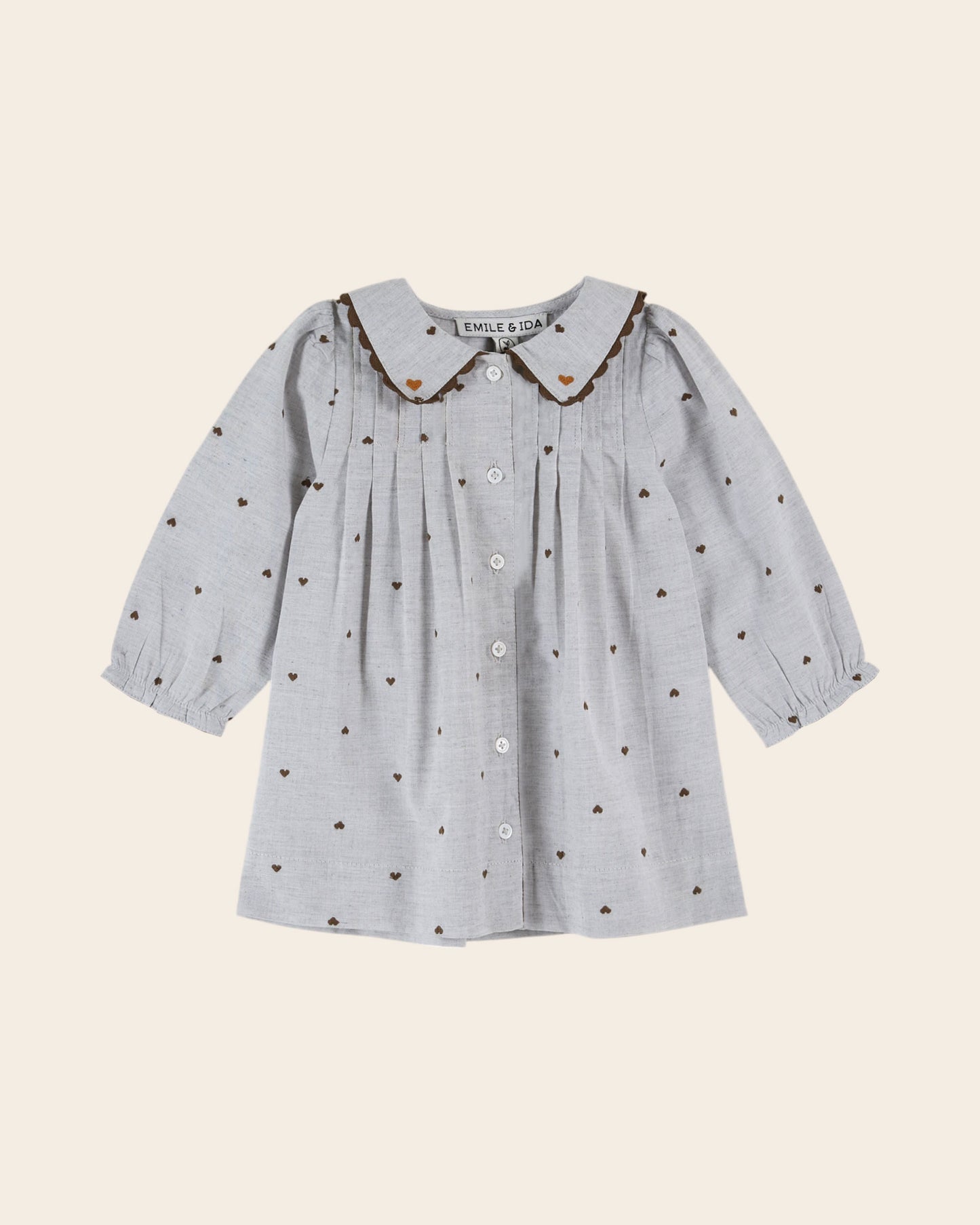 Robe ample à coeurs gris