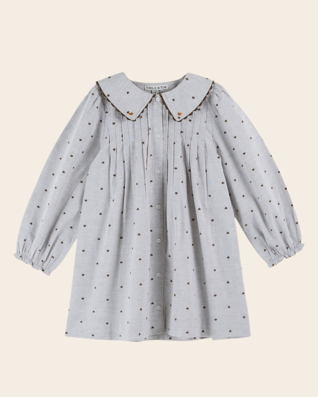 Robe ample à coeurs gris