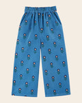 Pantalon velours marguerite bleu