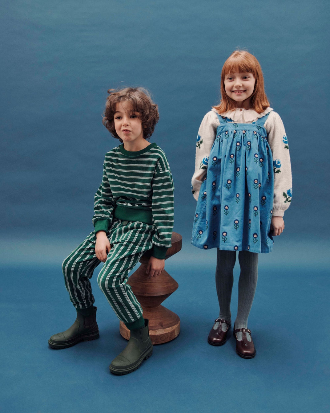 Robe à bretelles marguerite bleu