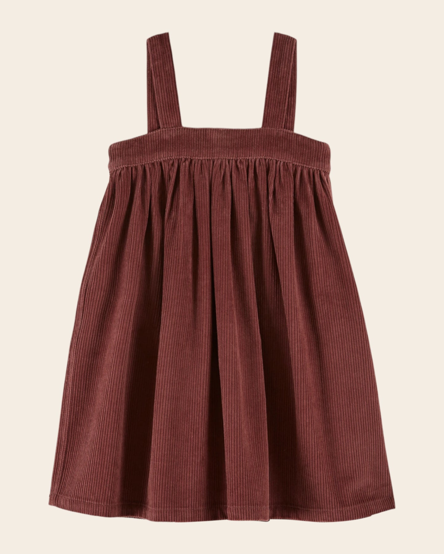 Robe à bretelles velours cotelé violine