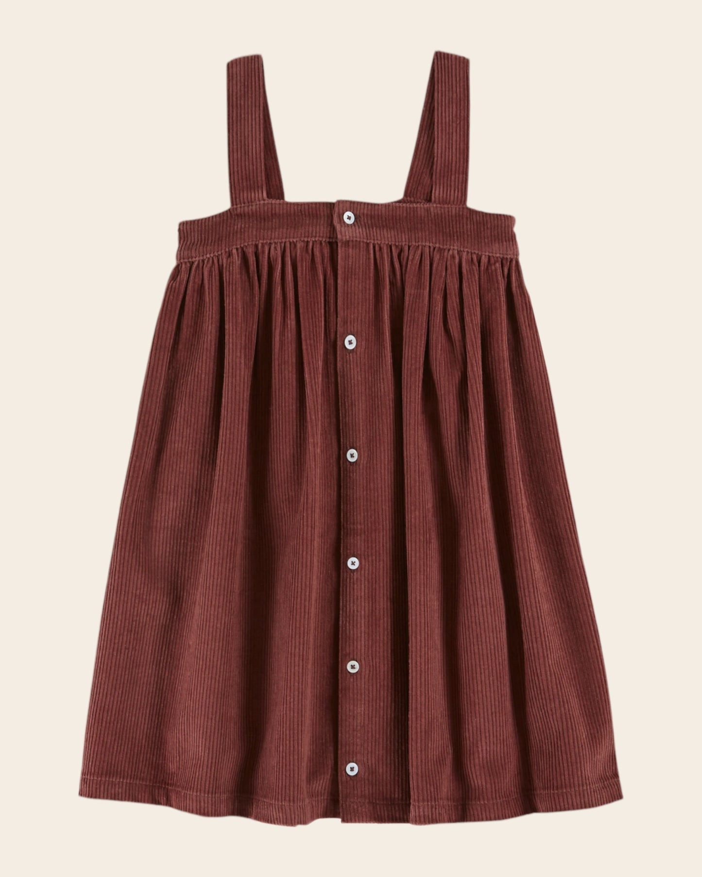 Robe à bretelles velours cotelé violine