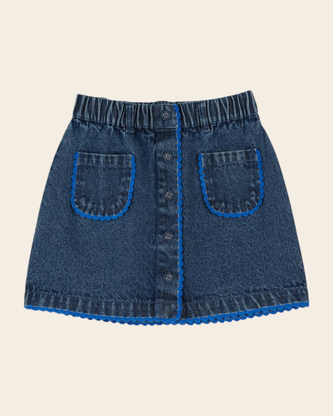 crochet denim skirt