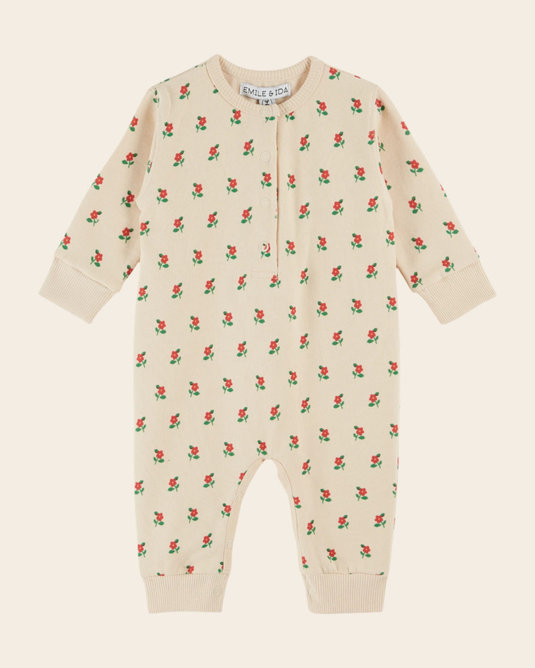 poppy brioche print fleece jumpsuit
