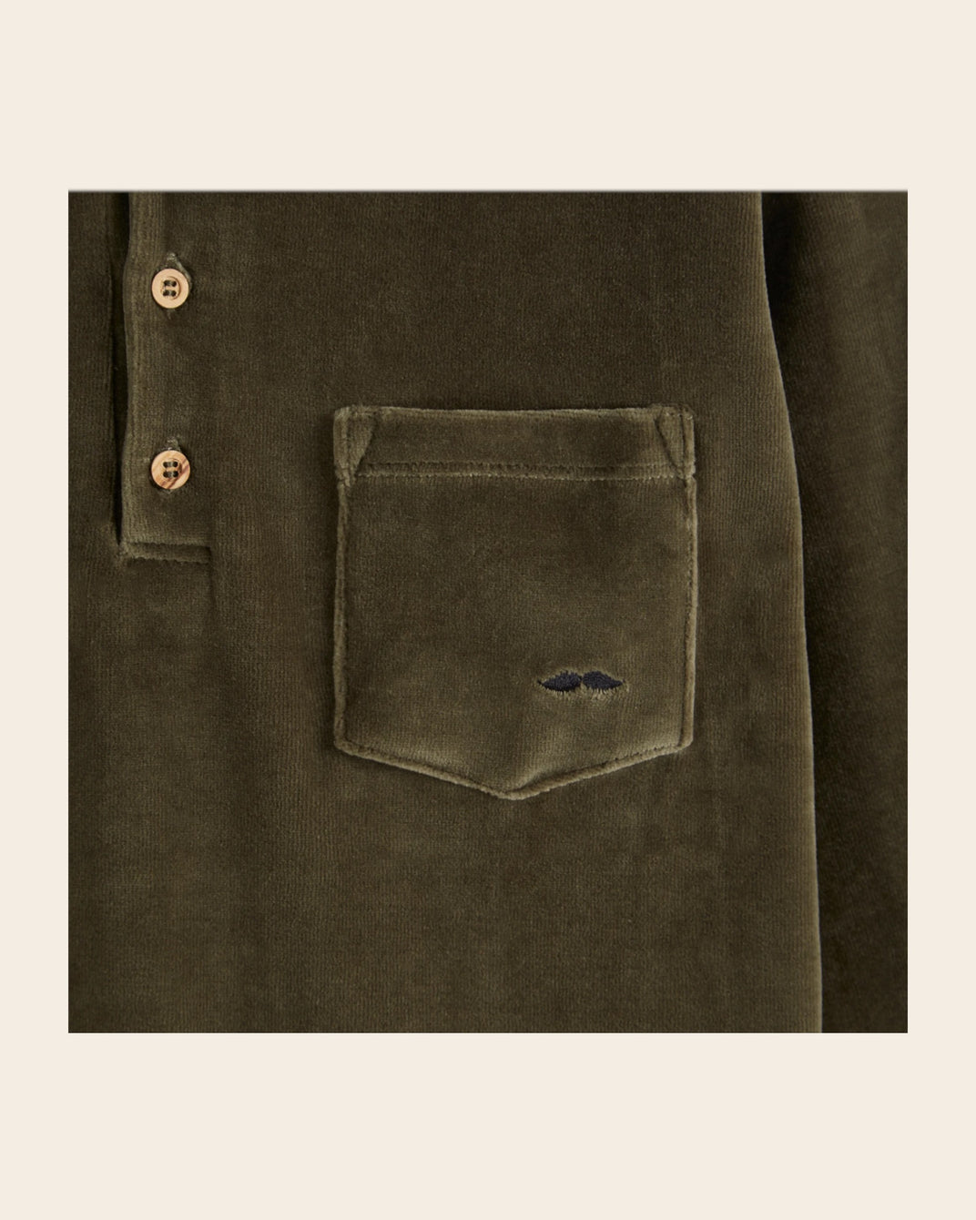 olive velvet polo shirt