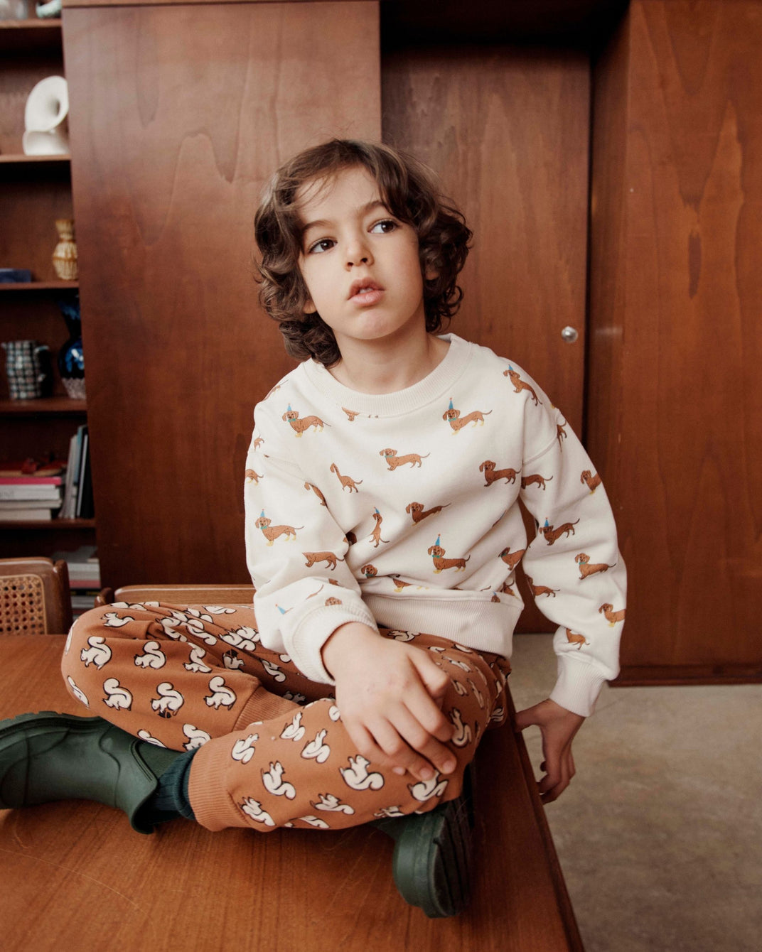 sweatshirt with all-over dachshund dog print