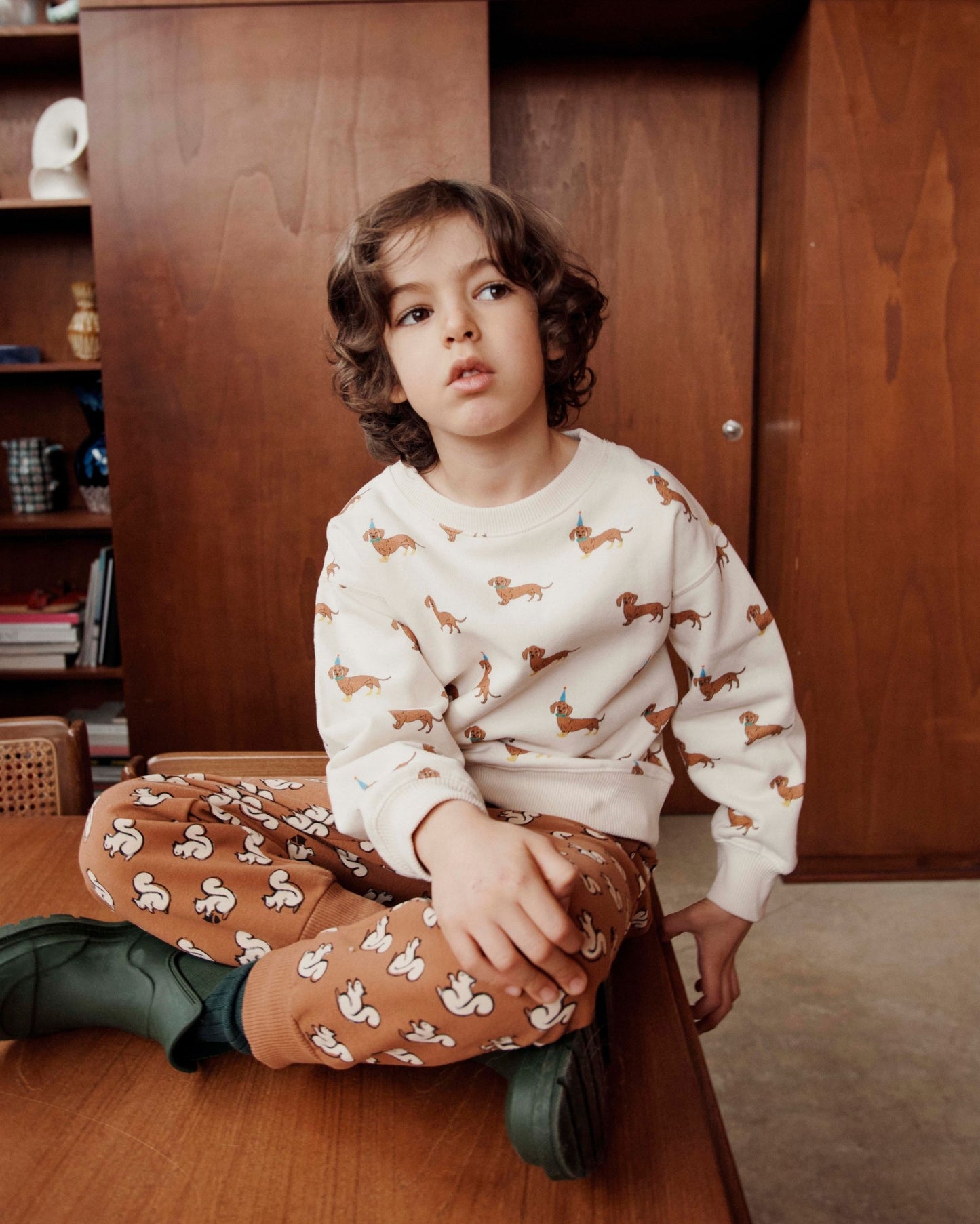 sweatshirt with all-over dachshund dog print