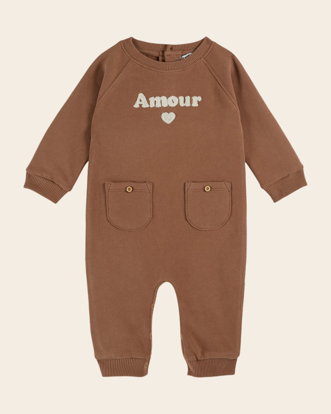 embroidered coffee jumpsuit
