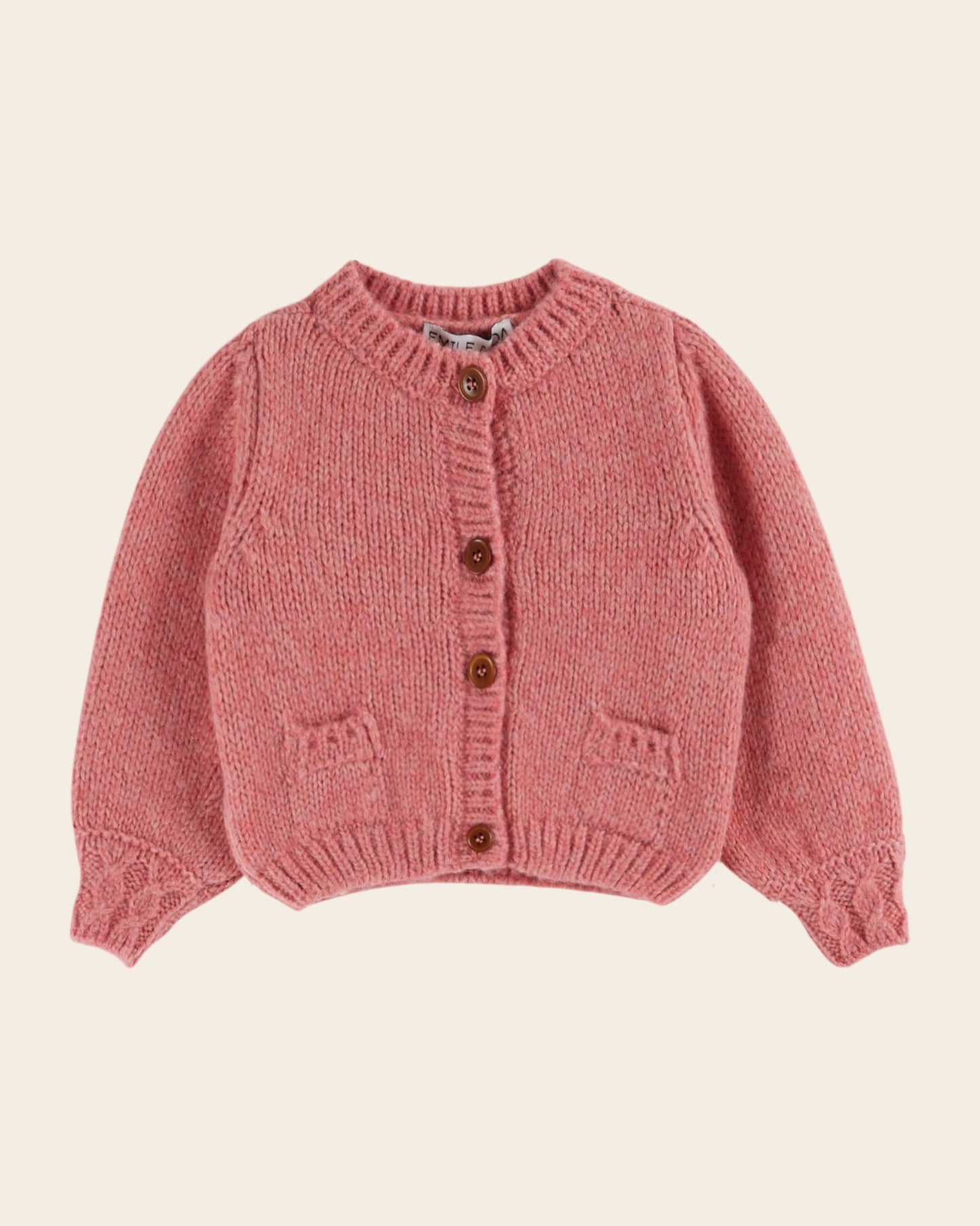 pink cuddly cardigan