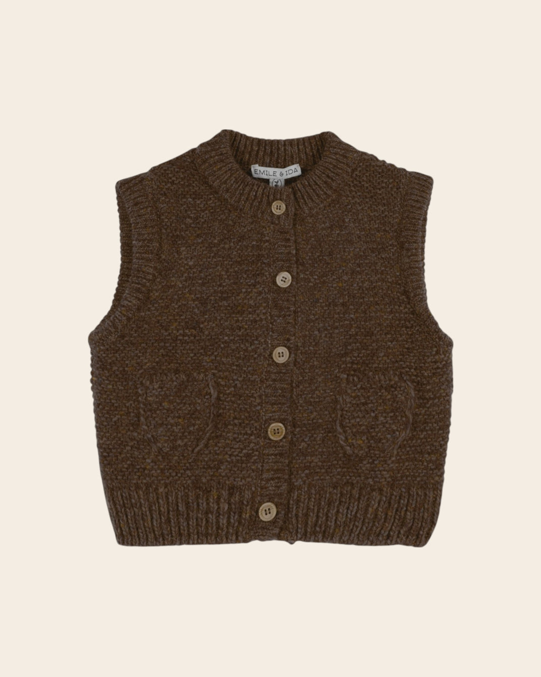 Cardigan sans manches chocolat
