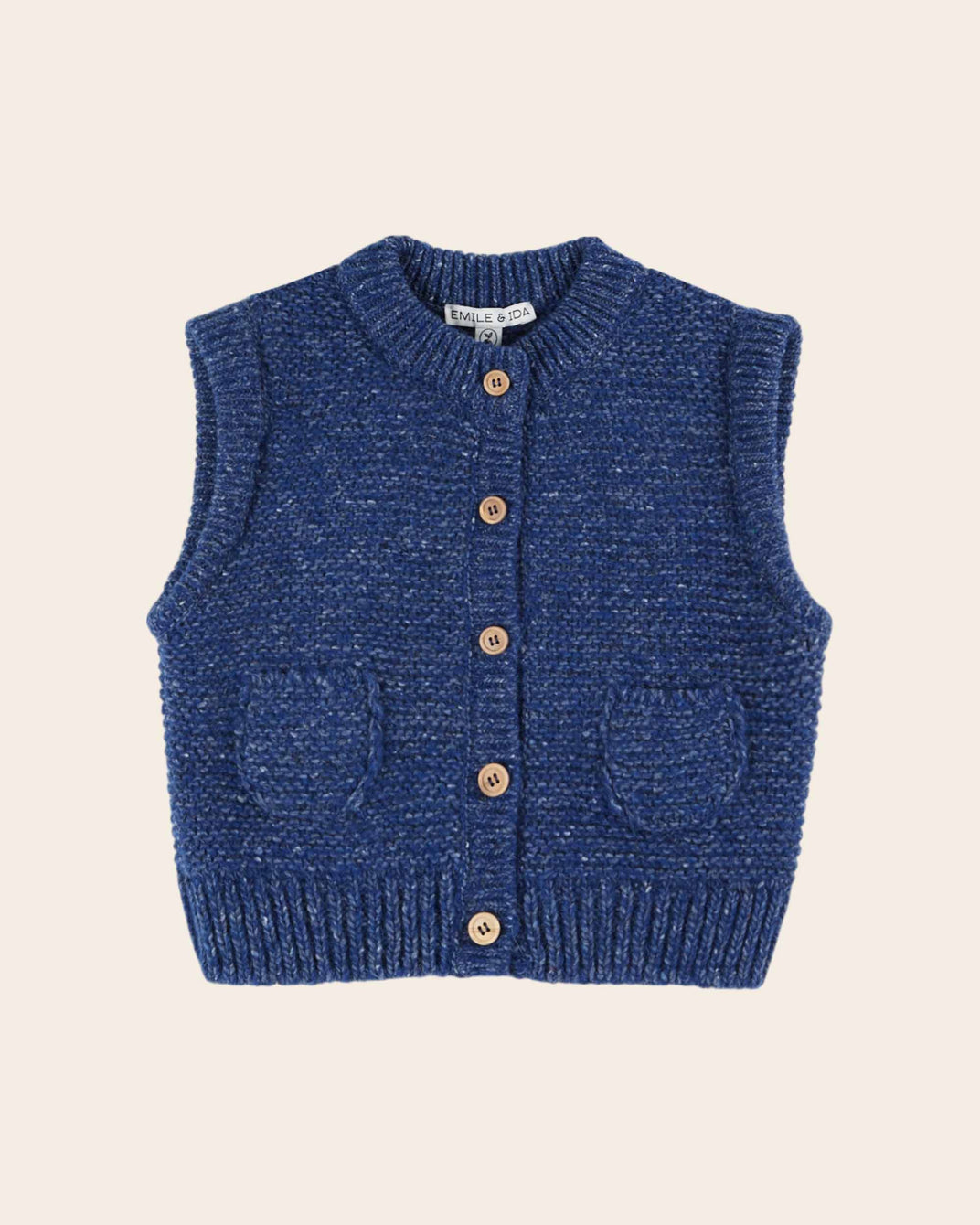 Cardigan sans manches bleu royal