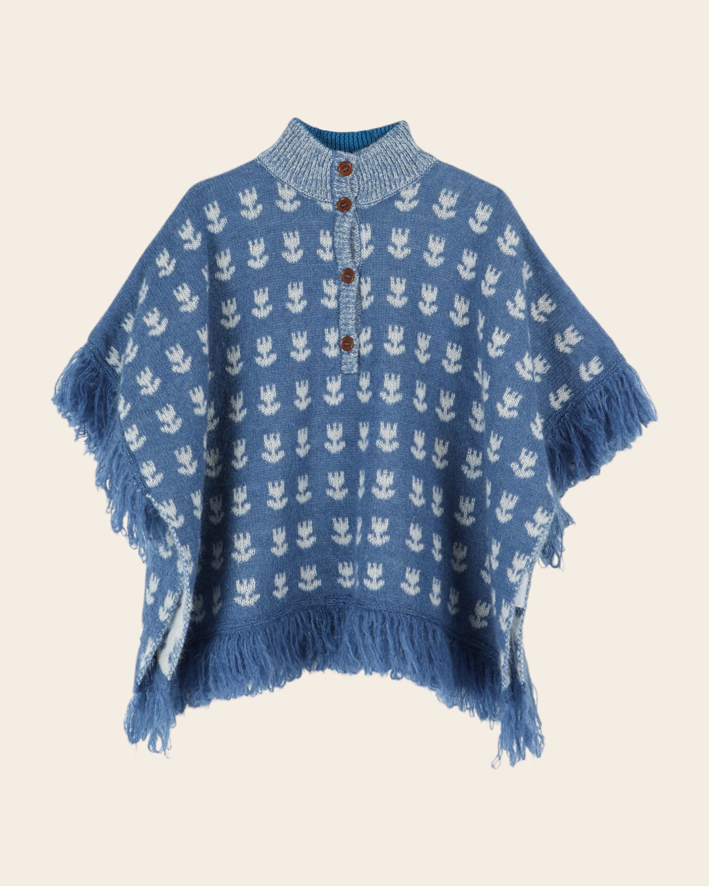 Poncho tulipes bleu