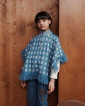 Poncho tulipes bleu