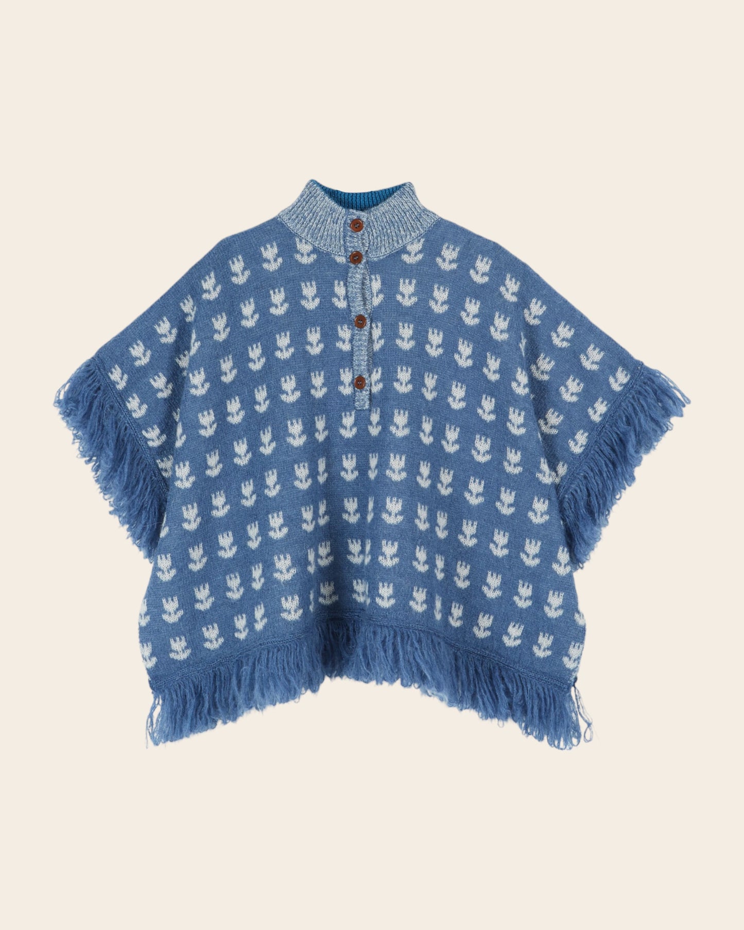 Poncho tulipes bleu