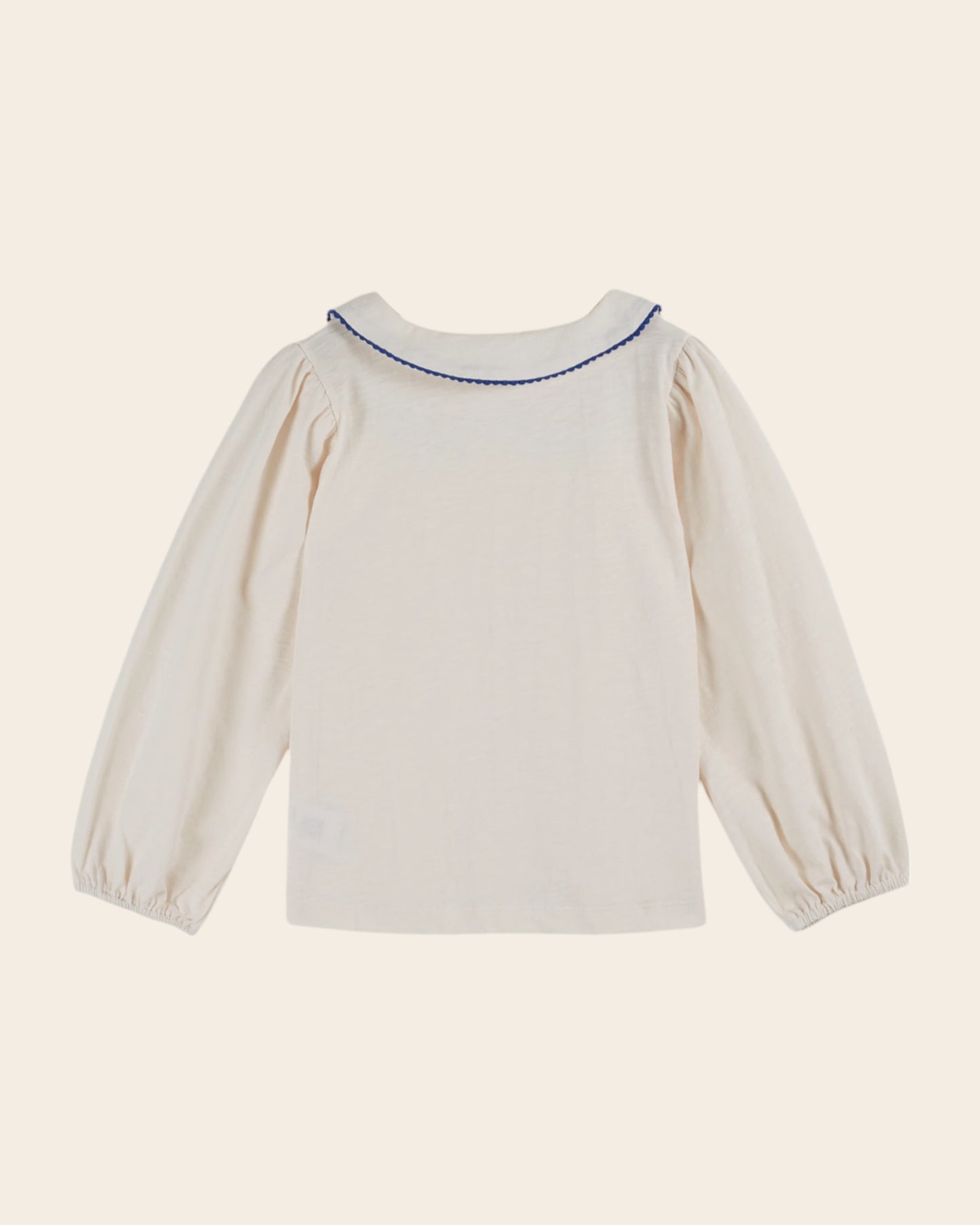 T-shirt col noeud coton bio crème