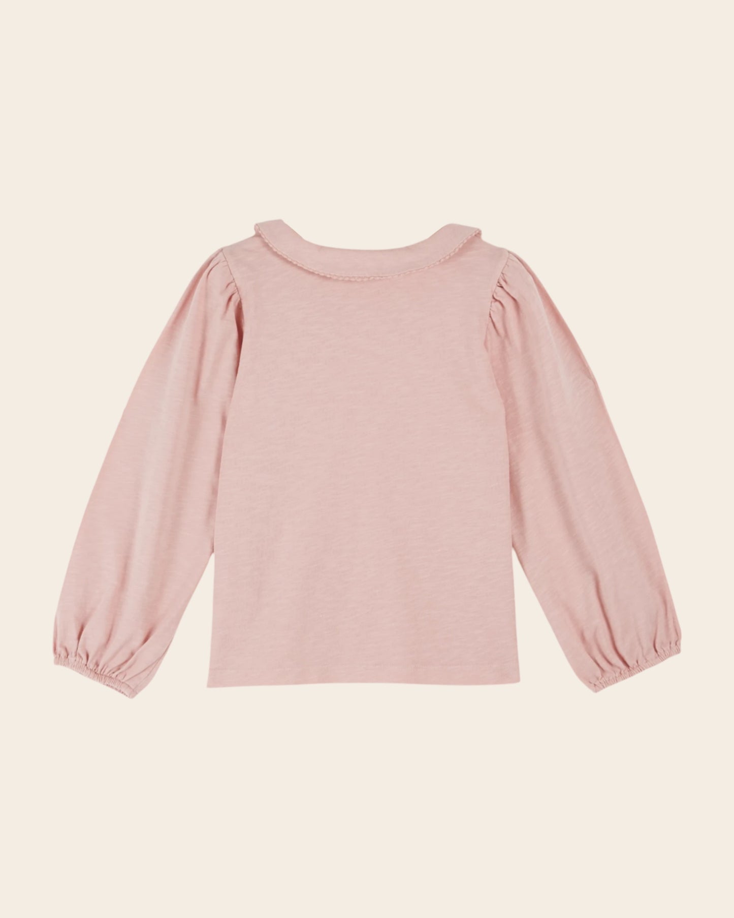 T-shirt col noeud coton bio rose