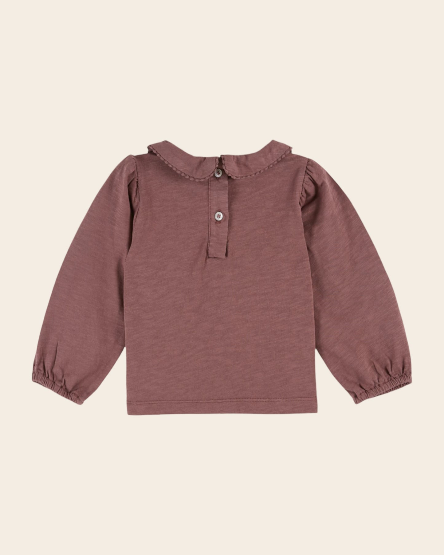 T-shirt col noeud coton bio violine