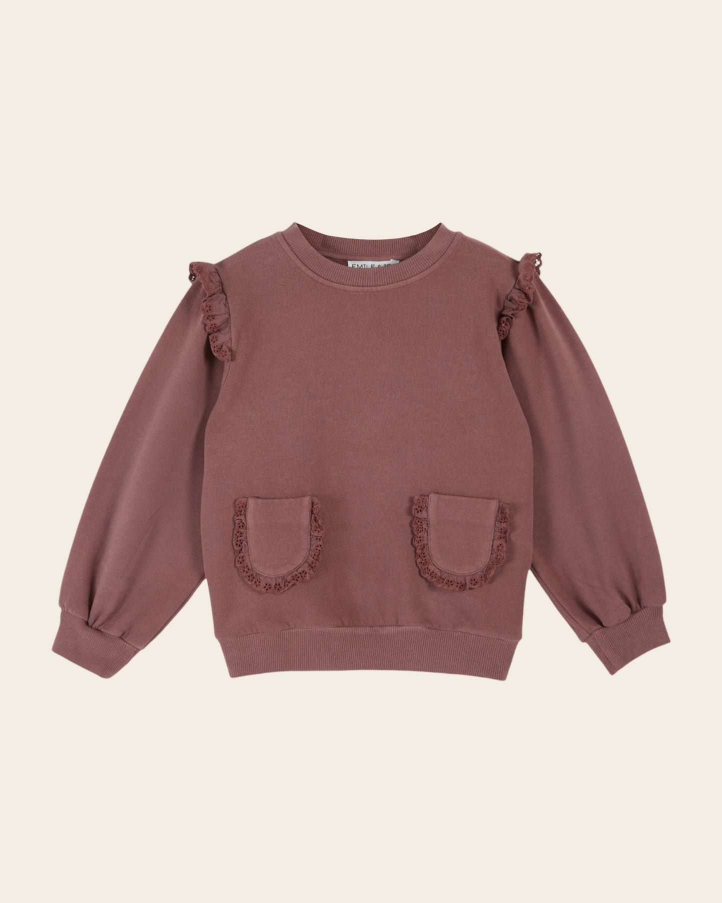 Sweat volanté coton bio violine