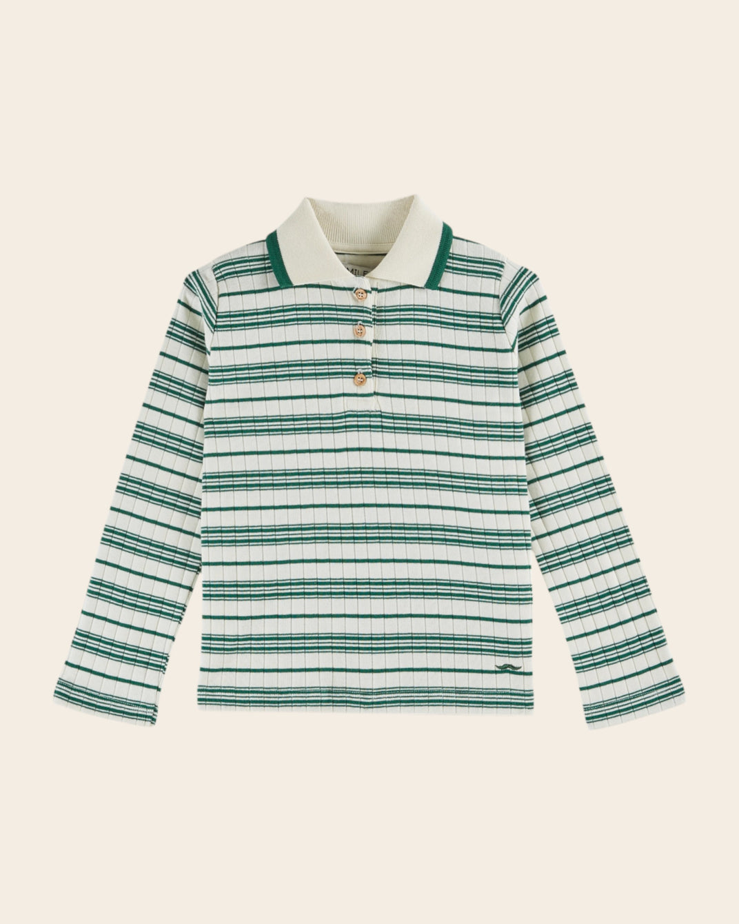 kiwi striped ribbed polo shirt