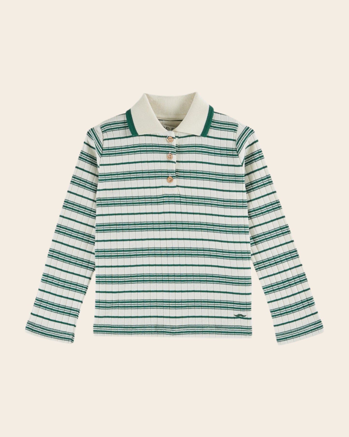 kiwi striped ribbed polo shirt