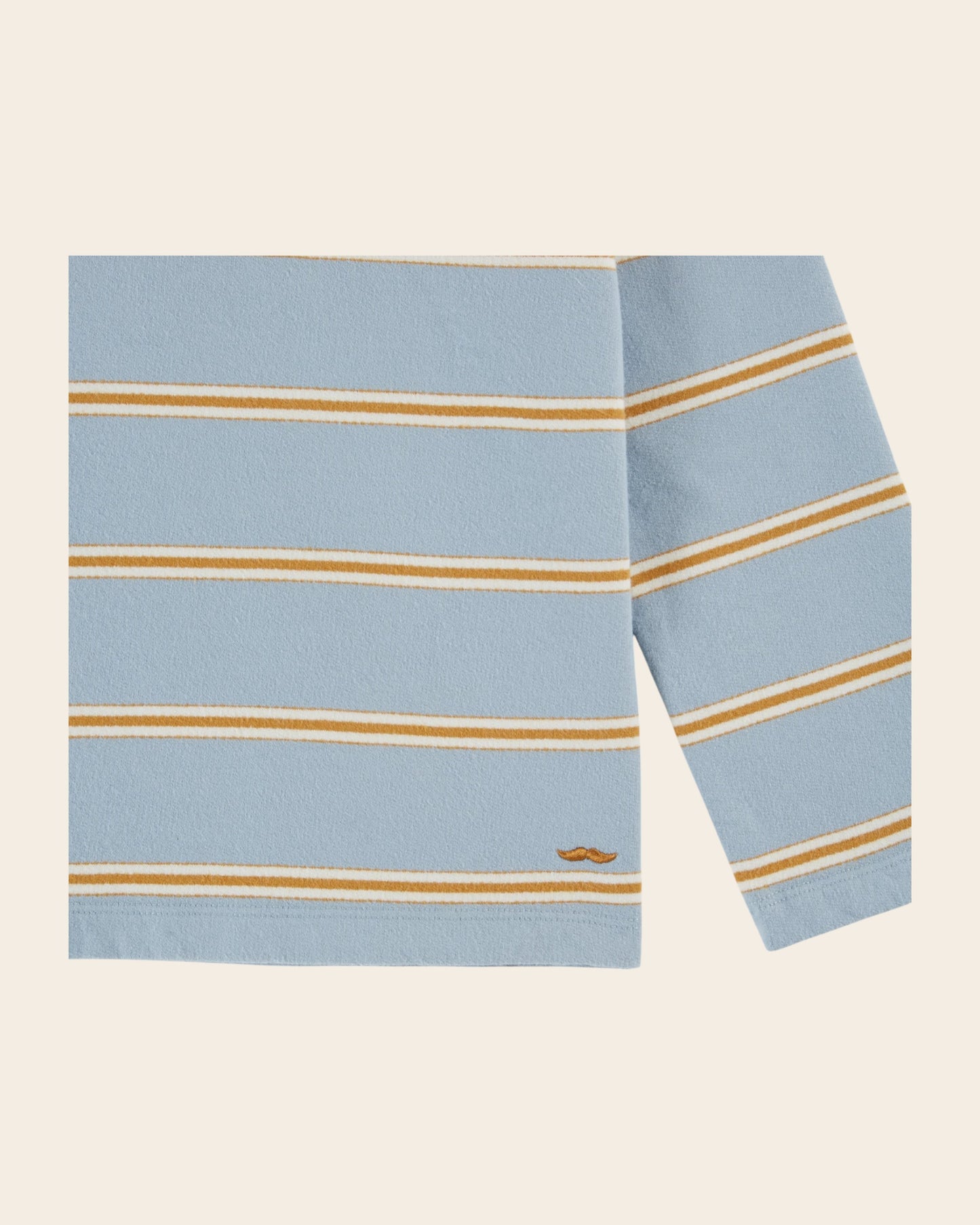 Polo molleton rayures coton bio bleu