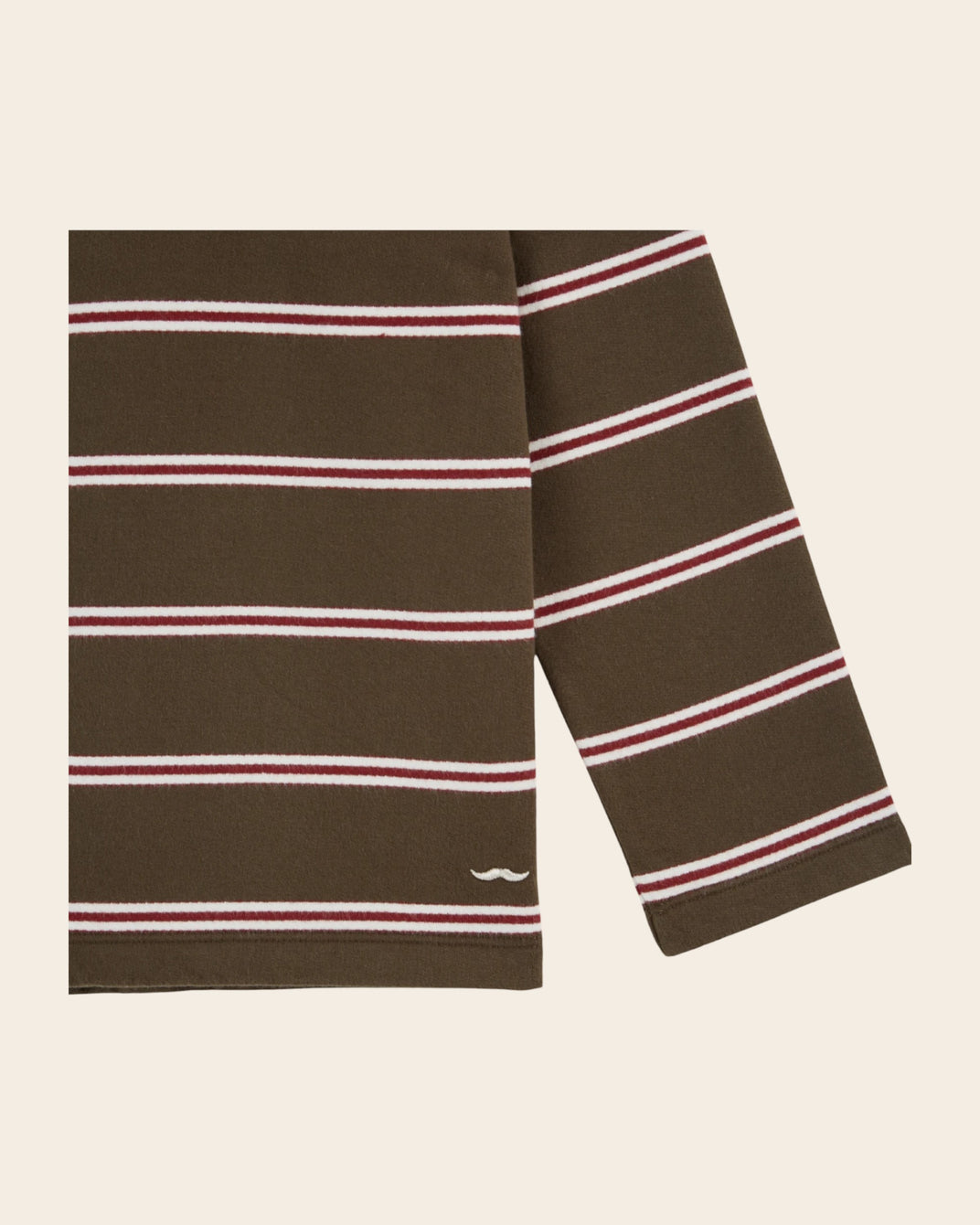 khaki striped polo shirt