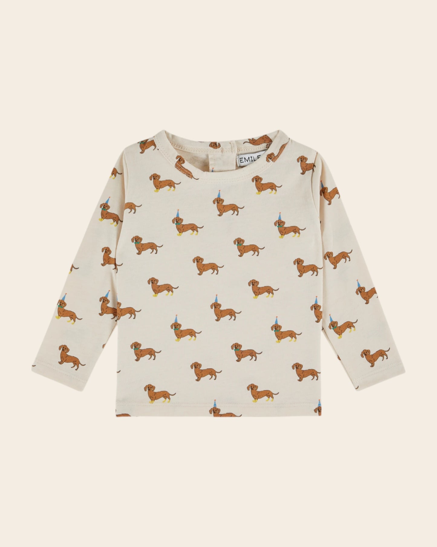 T-shirt teckels coton bio écru