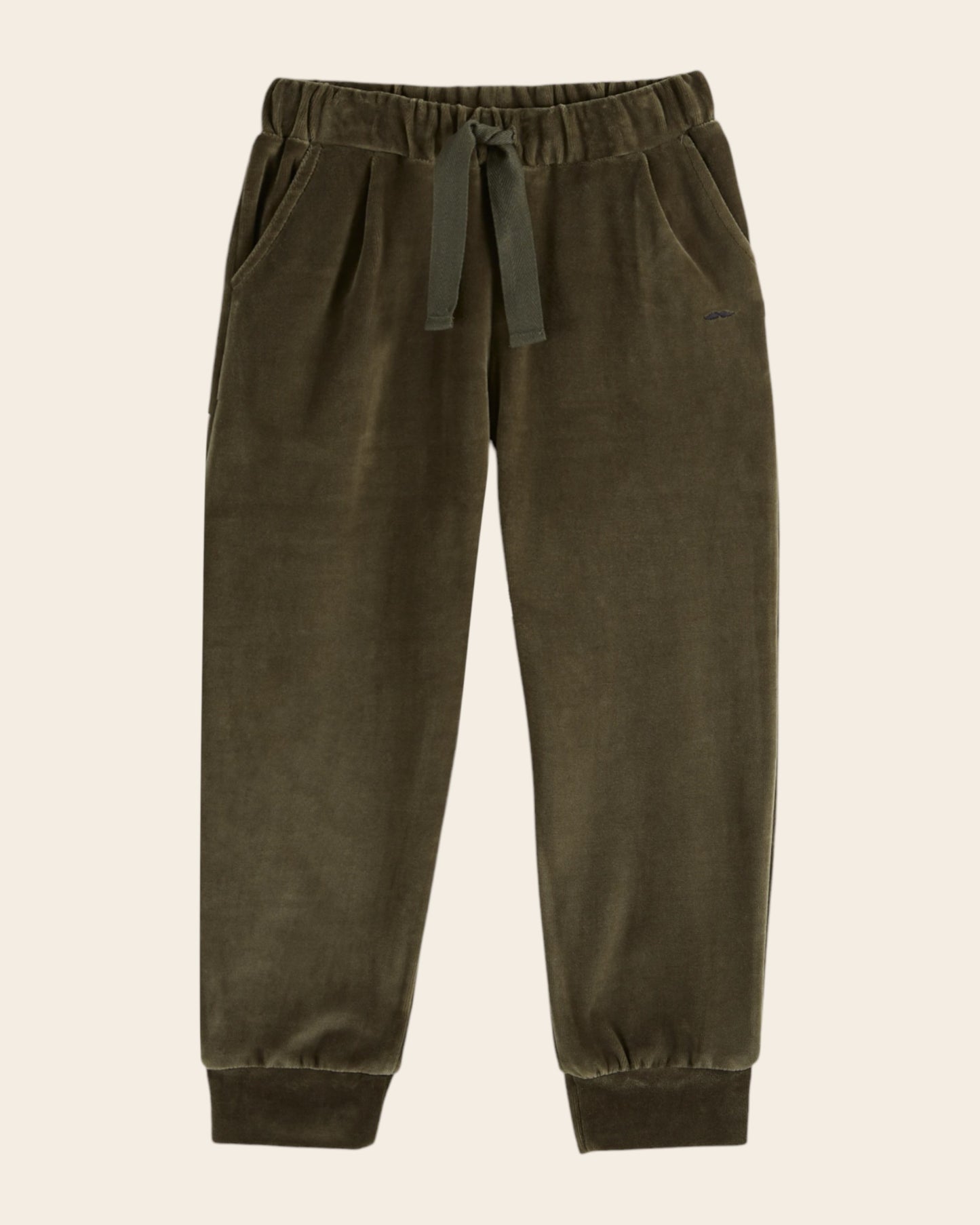 olive velvet joggers