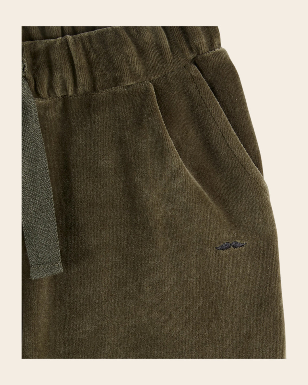 olive velvet joggers