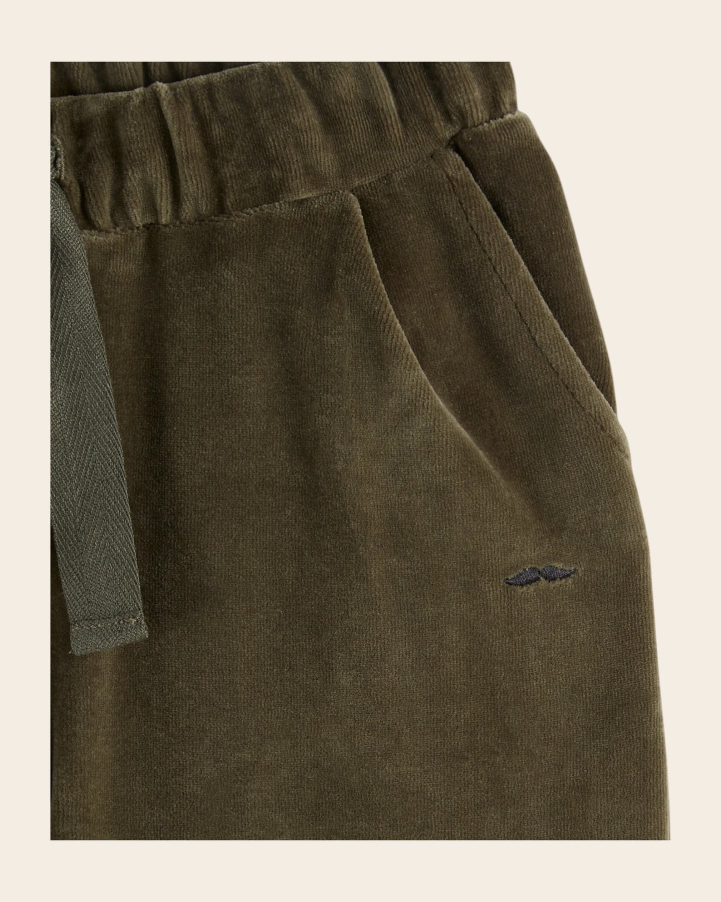 olive velvet joggers