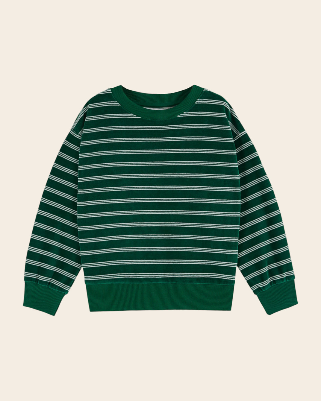 Sweat velours rayures vert foncé