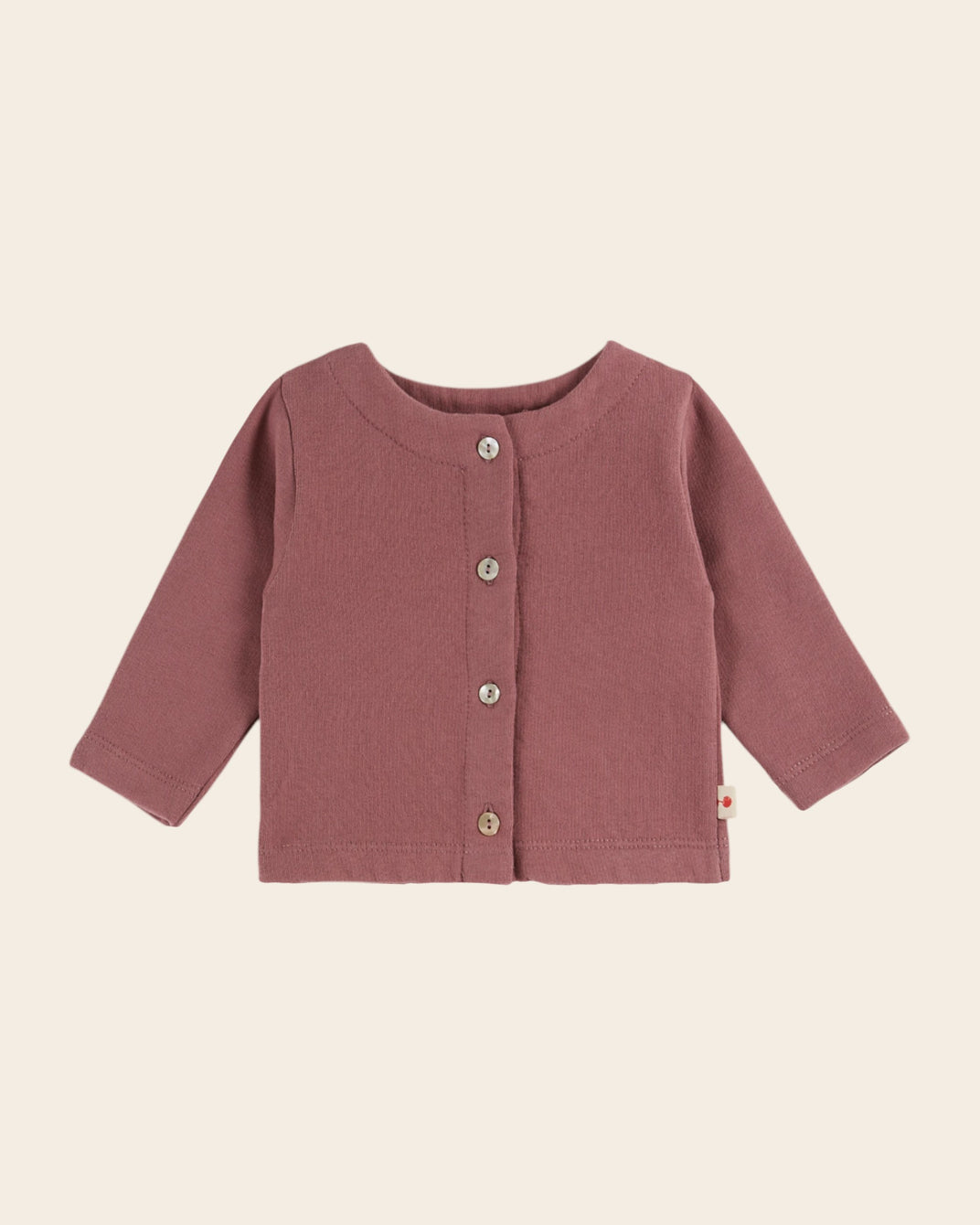 plain purple snap cardigan