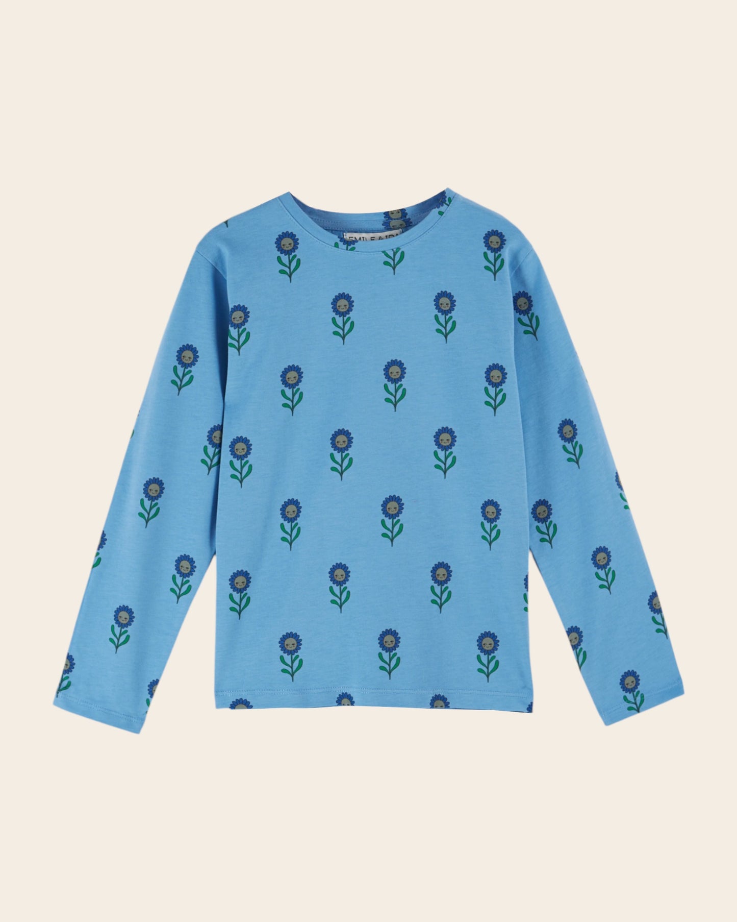 T-shirt coton bio marguerite bleu