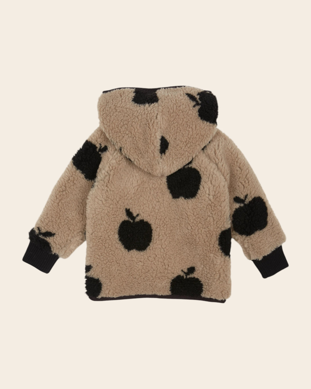 Veste sherpa à capuche pommes grège