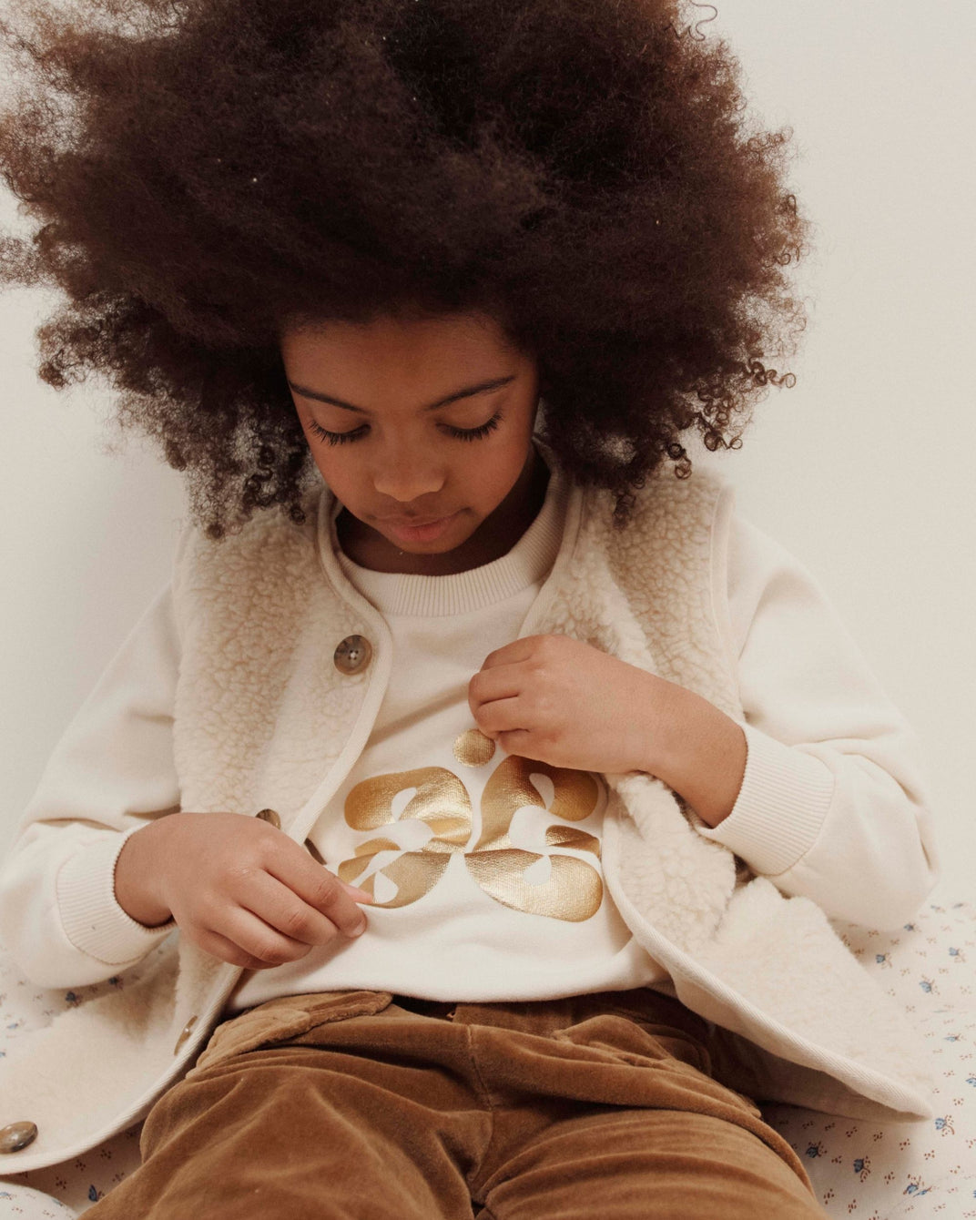 Sweat logo coton bio crème