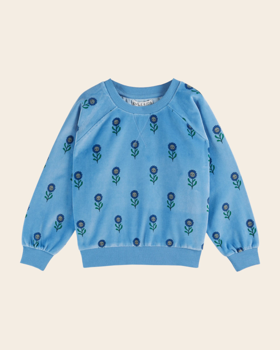 all-over margot velvet print sweatshirt