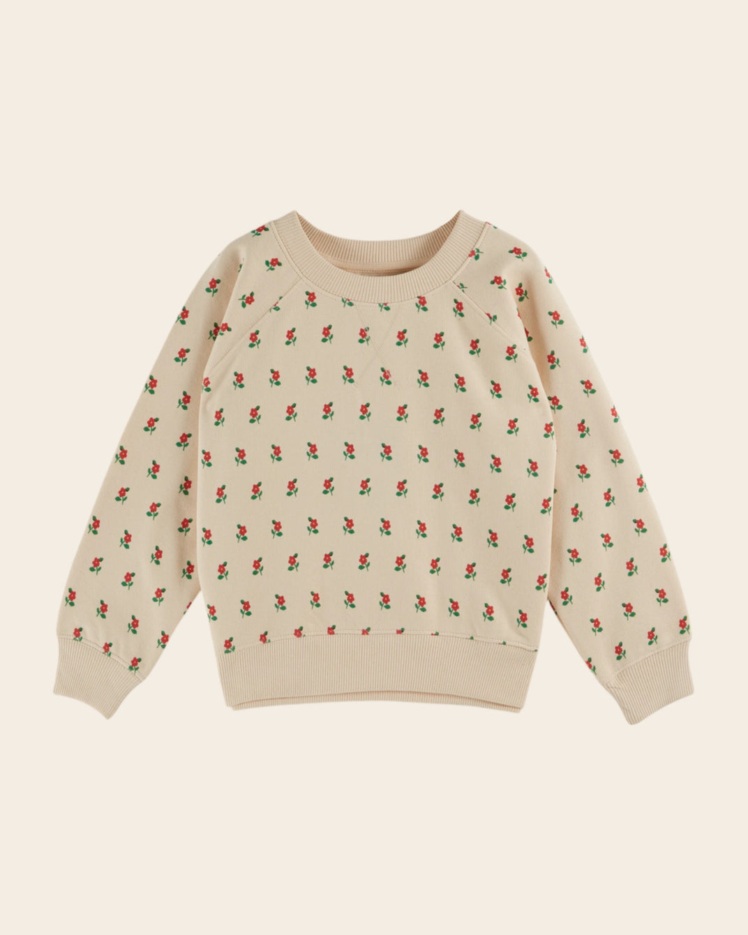 sweatshirt with all over poppy brioche print