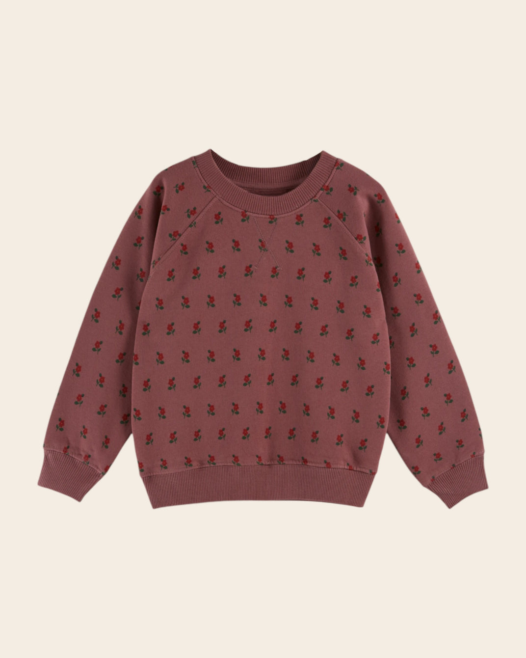 sweatshirt with all-over poppy purple print