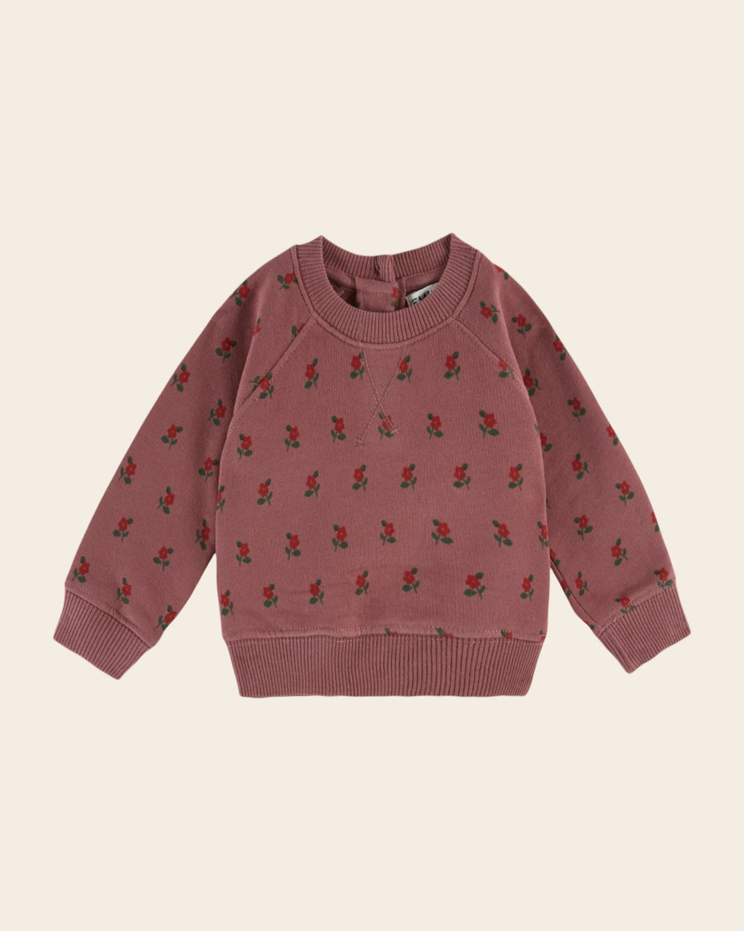 sweatshirt with all-over poppy purple print