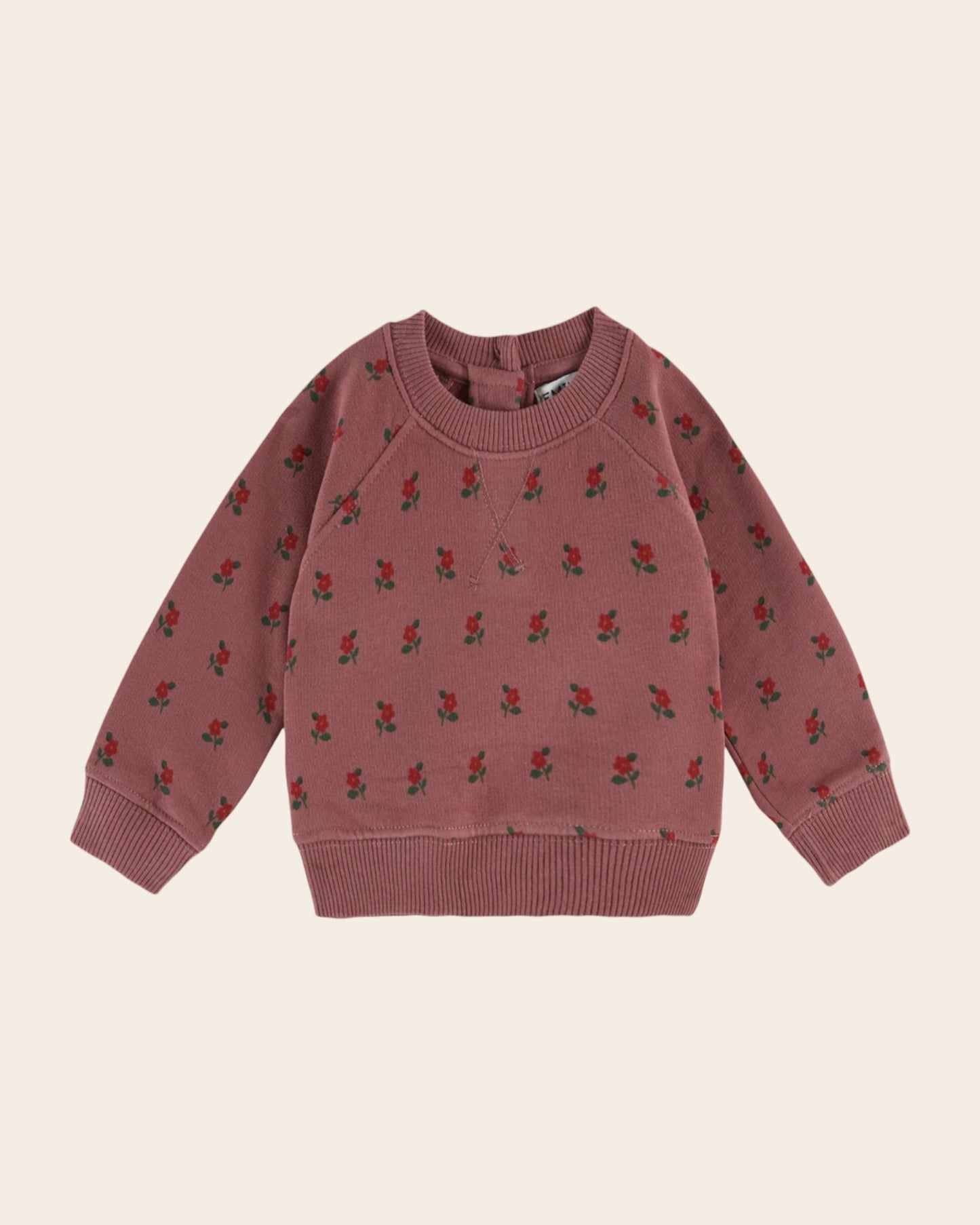 sweatshirt with all-over poppy purple print