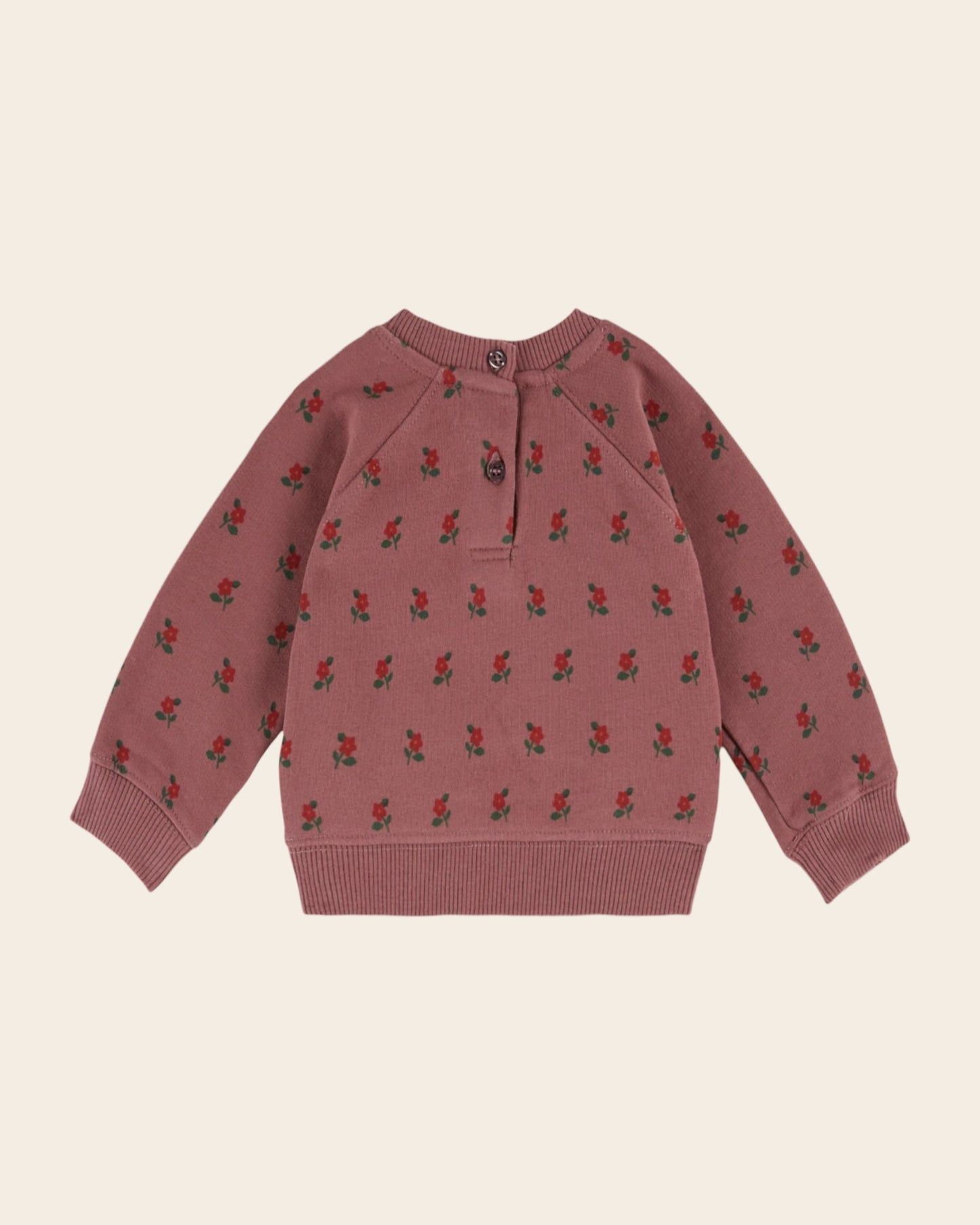 sweatshirt with all-over poppy purple print