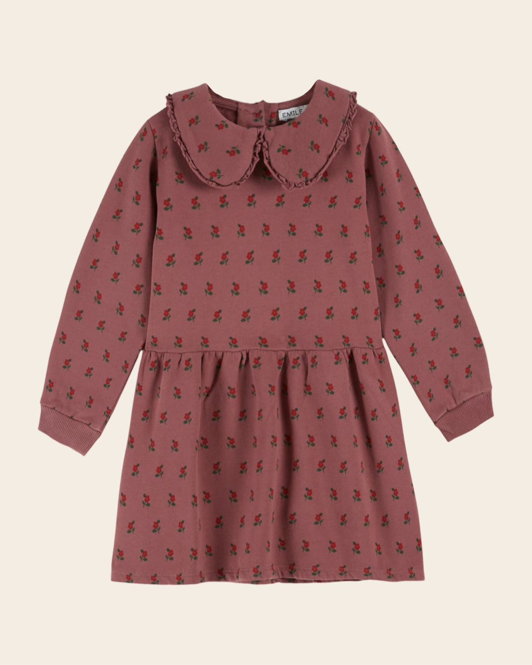 purple poppy print fleece dress