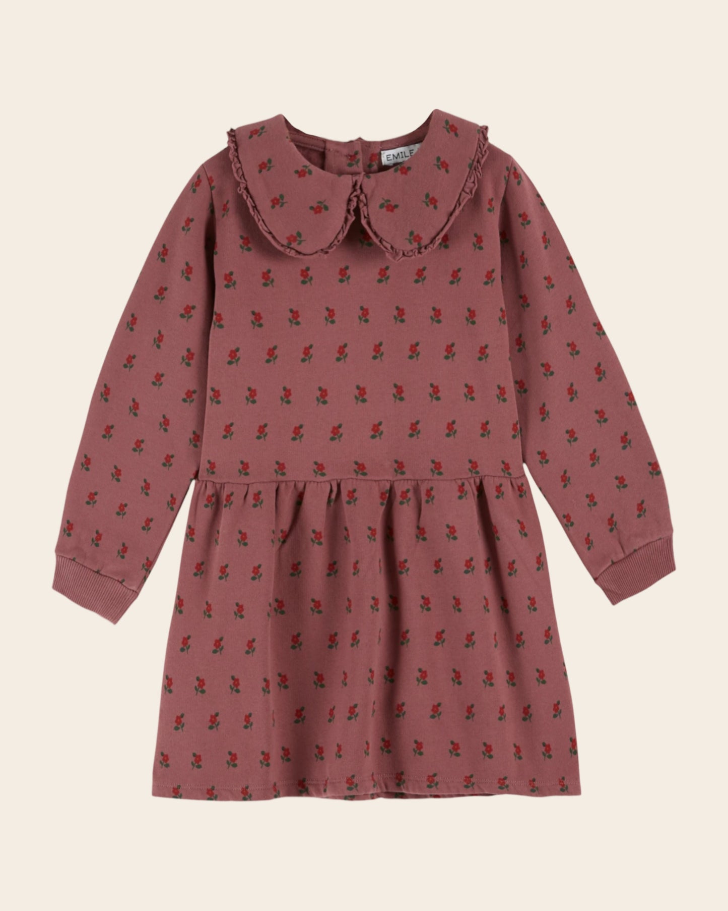 purple poppy print fleece dress