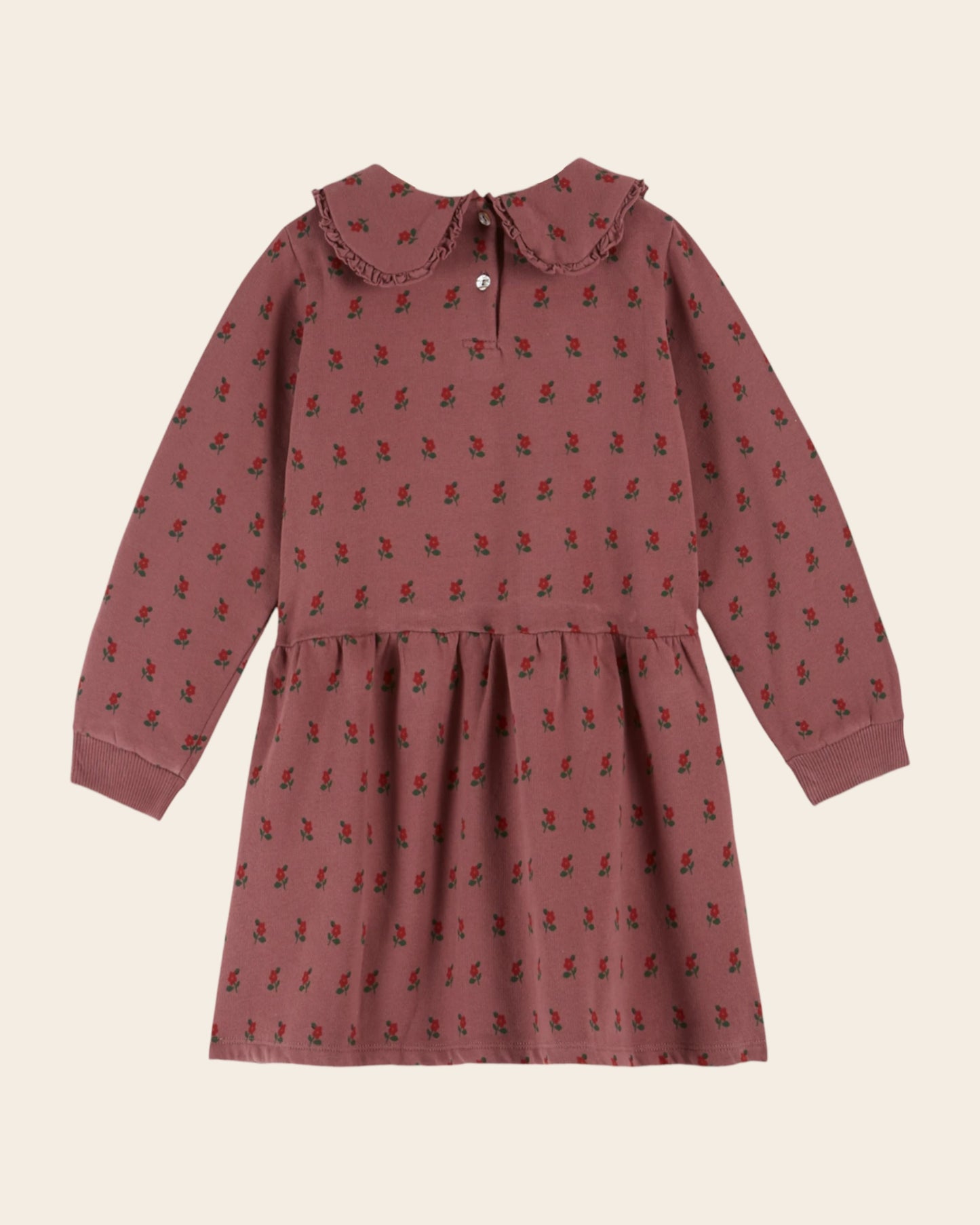 purple poppy print fleece dress