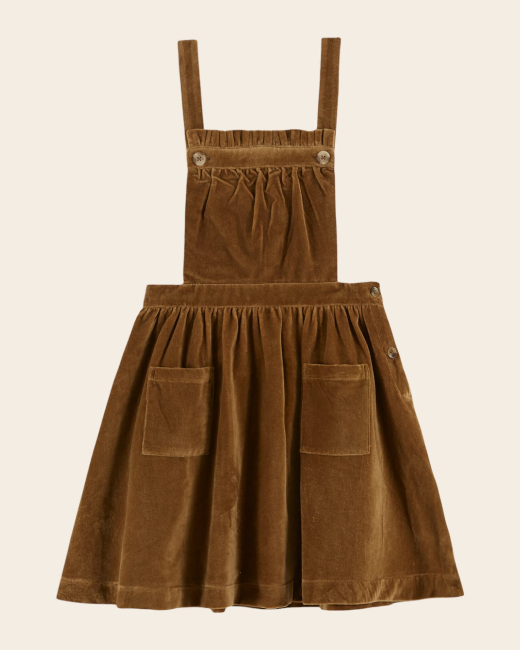 Robe salopette velours bronze