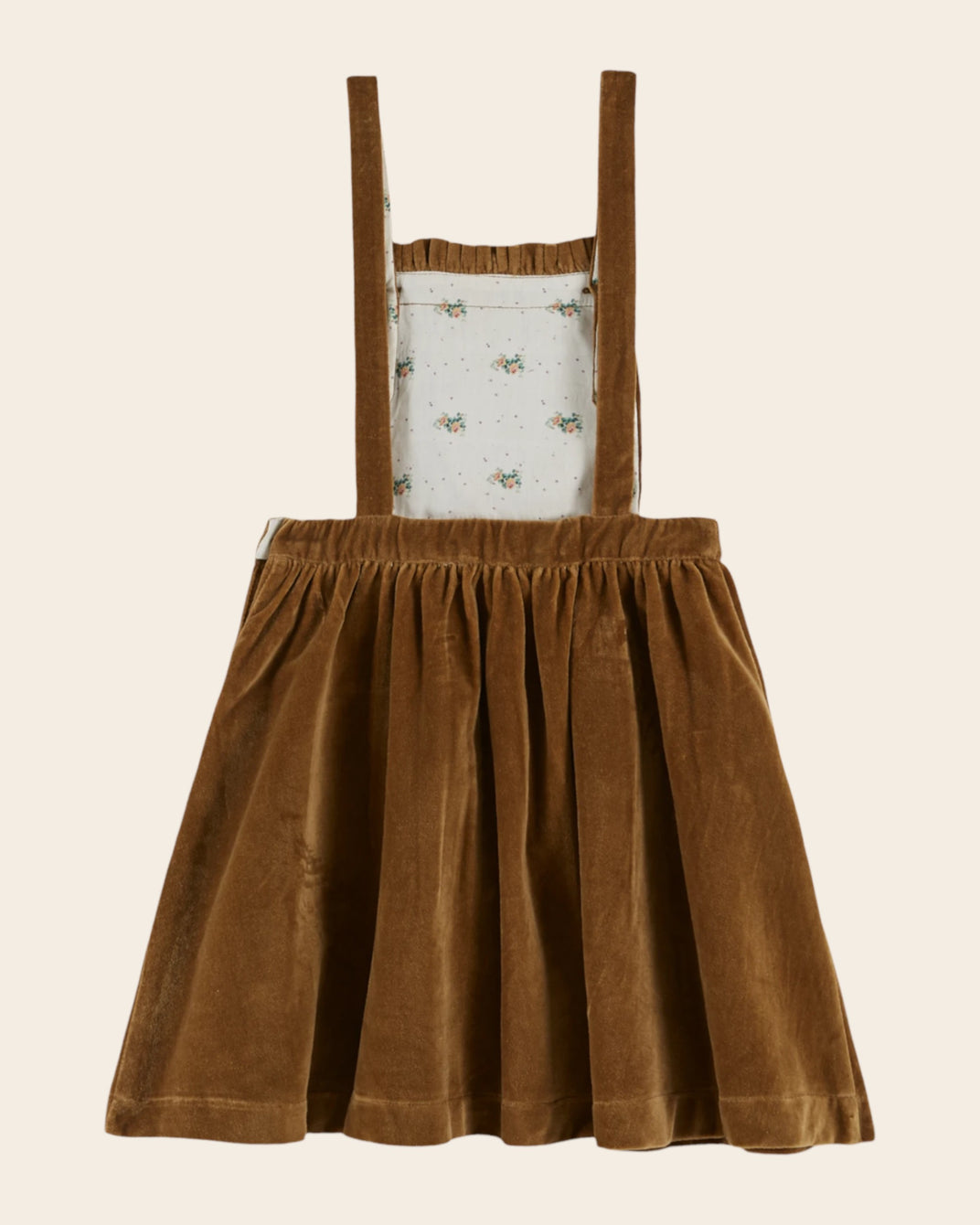 Robe salopette velours bronze