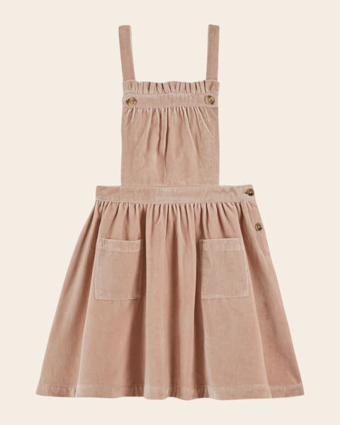 velvet dress with peony tulip pockets