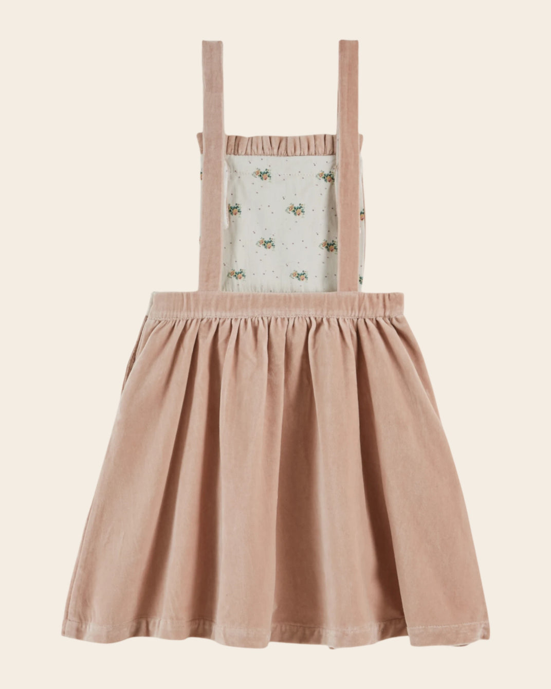 velvet dress with peony tulip pockets