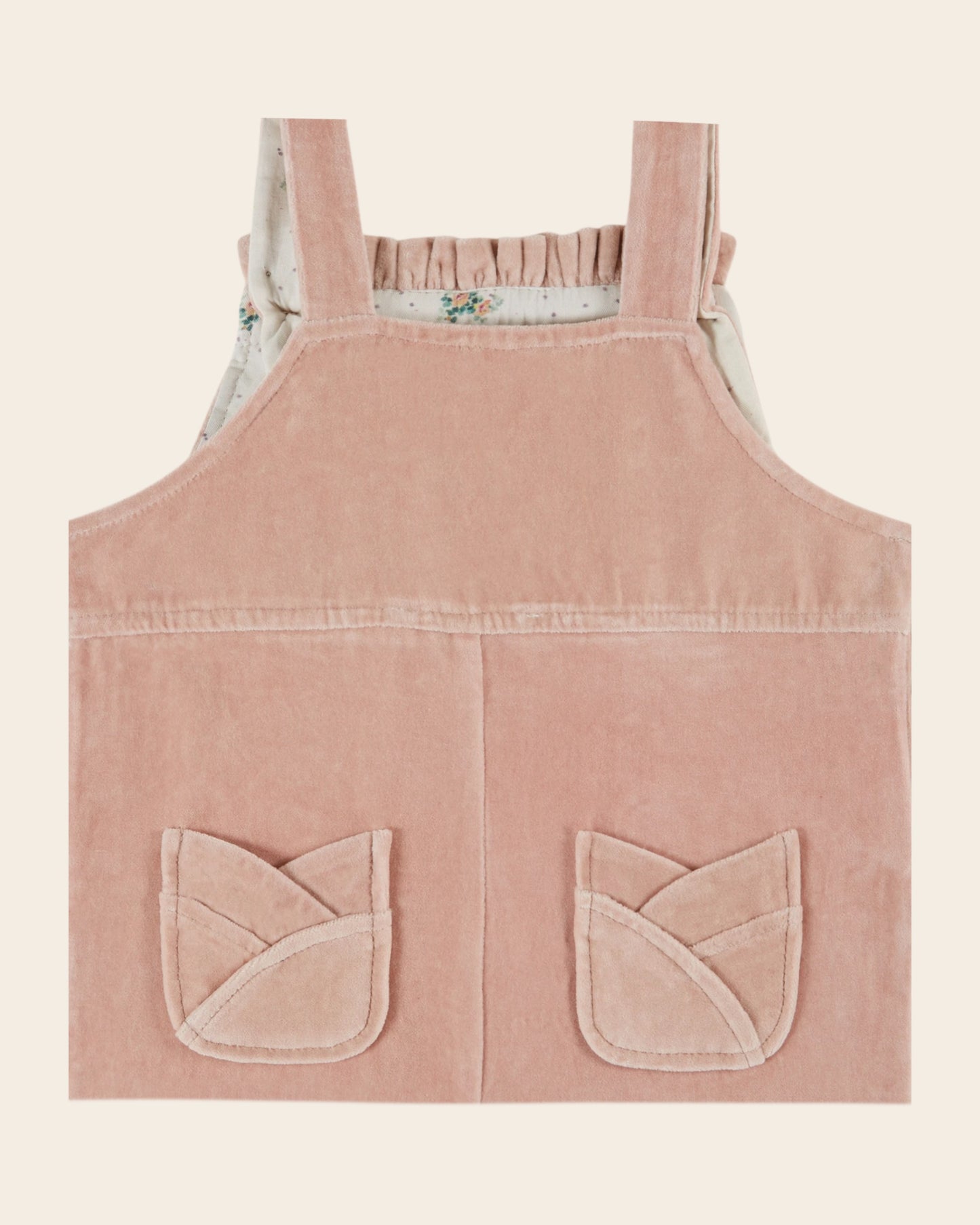 peony velvet overalls