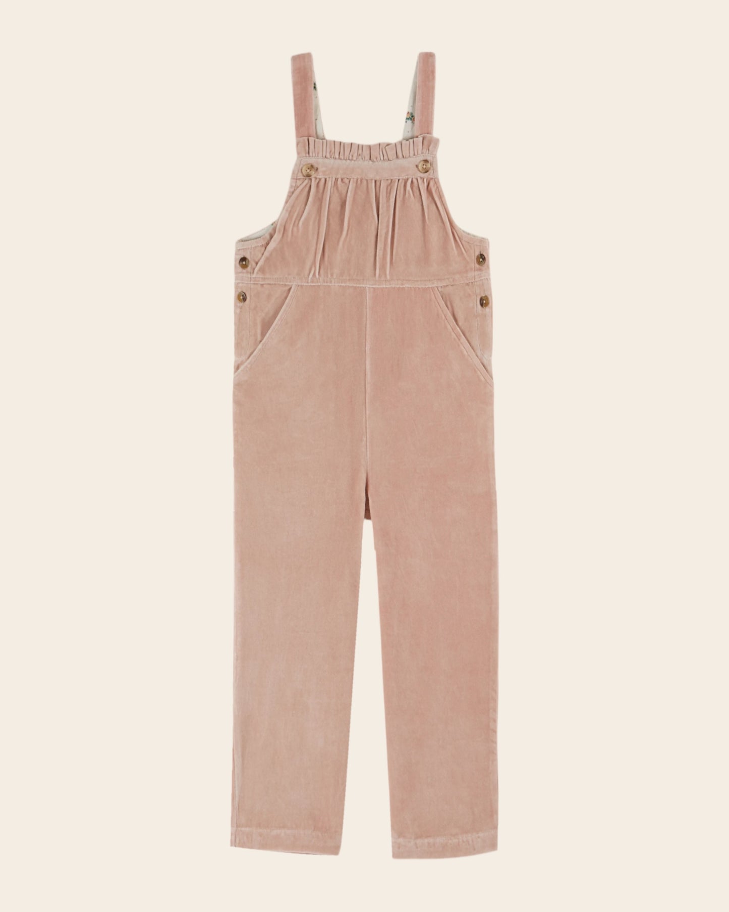 peony velvet overalls